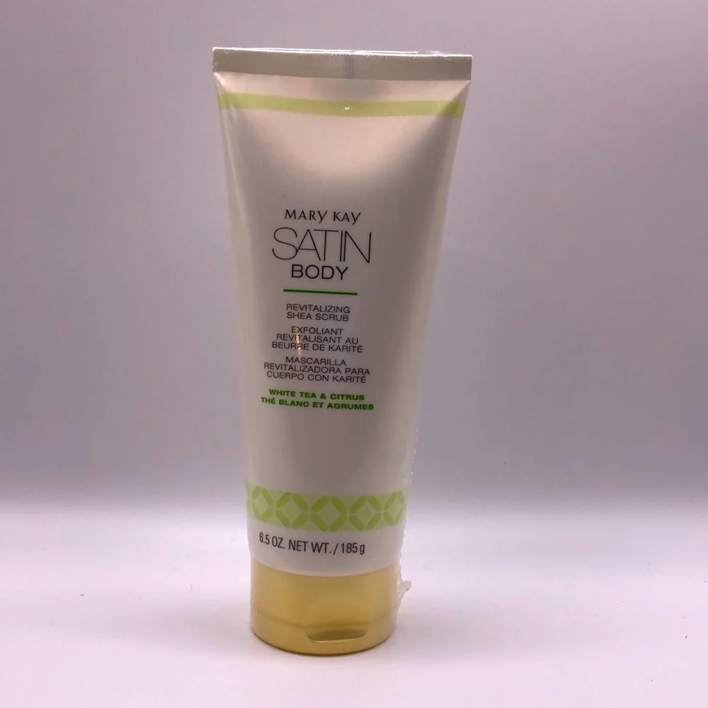 NWT Mary Kay Satin Body Lotion Revitalizing Shea Scrub White Tea & Citrus 6.5 OZ